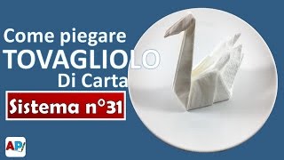 Come piegare tovaglioli di carta a forma di Cigno  Tovagliolo fai da te [upl. by Norse]