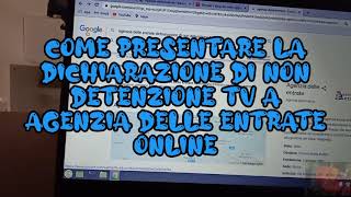 come compilare esenzione Canone Rai in due minuti dal sito dellagenzia delle entrate [upl. by Aratal]