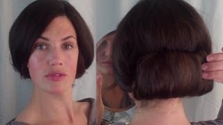 How to EASY authentic EDWARDIAN updo for MEDIUM LONG hair  Vintagious [upl. by Yessydo535]