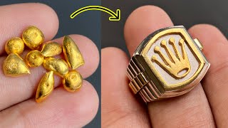 Make a gold ring for men  jewelry maker [upl. by Aleel]