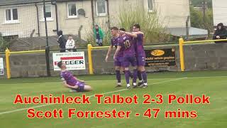 Auchinleck Talbot v Pollok  4th May 2024  Goals and Penalty Incidents [upl. by Rizika]