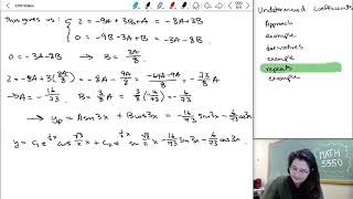 94 Undetermined Coefficients  Repeated terms and example [upl. by Haya866]