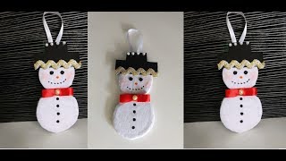 BONECO DE NEVE FEITO COM PAPELÃO DY ARTESANATO [upl. by Ramilahs275]