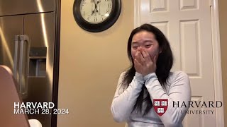 COLLEGE DECISIONS REACTIONS 2024 harvard harvardacceptance [upl. by Aicilana899]