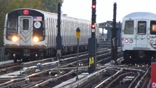 IND Culver Line R46 amp R160BR160A2 F Trains at Ditmas AveMcDonald Ave [upl. by Eisset]