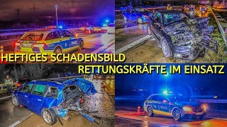 HEFTIGES SCHADENSBILD CRASH AN WEIHNACHTEN  AUDI KRACHT IN PEUGEOT BAB5  RETTUNG im EINSATZ [upl. by Seiber]