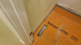 schluter ditra uncoupling membrane installed under tile [upl. by Ahsen]