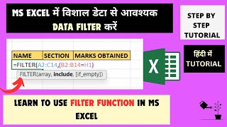 Filter specific data from large data set  How to use filter function Excel filter function example [upl. by Kiran550]