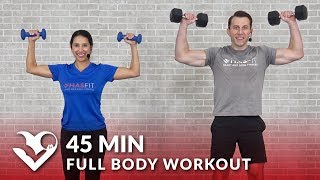 Full Body Workout with Dumbbells  45 Min Total Body Strength Workout with Weights at Home Training [upl. by Staal101]