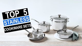 ✅Top 5 Best Stainless Steel Cookware Sets To of 2024 [upl. by Jolda]