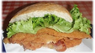 PANINO CON COTOLETTA DI POLLO E BACON  CHICKEN BURGER [upl. by Haye]