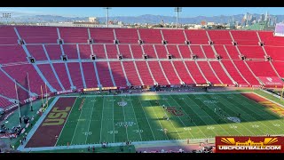 USC vs Stanford pregame warmups amp Trojan Marching Band [upl. by Yroggerg]