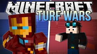 IRON MANS A CHEATER  Minecraft Turf Wars Minigame [upl. by Dwinnell]