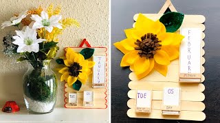 How to make Calendar with icecream sticks and paper Handmade DIYEasy Craft [upl. by Oivalf51]