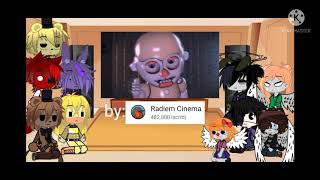 fnaf 1 and Afton family react to every fnaf and Fazbear frights animatronic in a nutshell [upl. by Nnylak]