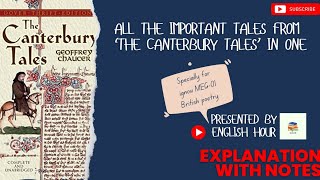 Important Tales from The Canterbury tales Meg01  Ignou with notes for all the tales [upl. by Thrasher703]