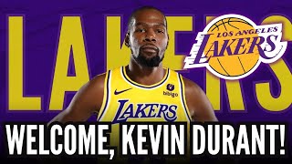 KD TOUCHDOWN Durant SET to WEAR Lakers JERSEY  LOS ANGELES LAKERS NEWS [upl. by Darken]