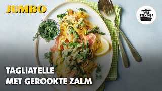 Wat eten we Tagliatelle met gerookte zalm [upl. by Eerized19]