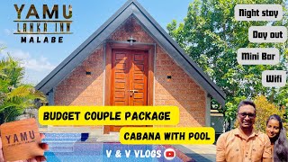 Yamu Lanka Inn  Malabe  Budget Cabana with Private Pool🏊🏡️  Quick Getaway  VampV VLOGS 👫 [upl. by Evie]