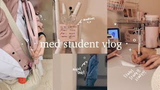 🚑 32 hours shift at the hospital during exams week sleepless nights📚 a PRODUCTIVE STUDY VLOG [upl. by Oilejor]