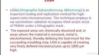 Micro ManufacturingIII LIGA Process [upl. by Swenson]