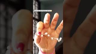 Learn to make Pearl Necklace 🤍🌙beauty jewellerymaking jewellerymaking handmade art jewellery [upl. by Ilaw]