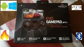 Amkette Evo Gamepad Pro 3 Review amp How to Use On Android amp PC via bluetooth  Best Gamepad [upl. by Akina]