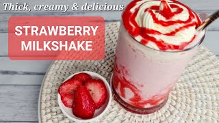 STRAWBERRY MILKSHAKE  Strawberry Milkshake Recipe [upl. by Kalil]