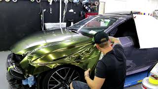 FRONT FENDER WRAP IN MIDNIGHT SUN  LEXUS RC 300 [upl. by Martsen]