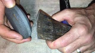 How To Sharpen An Axe Or Hatchet Blade Quick Simple Instructions [upl. by Suaeddaht]