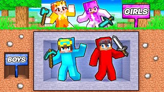 GIRL HUNTERS vs BOY SPEEDRUNNERS REMATCH in Minecraft [upl. by Annoid]