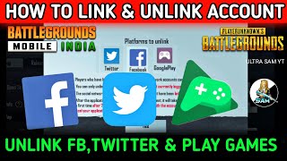 HOW TO LINK amp UNLINK FACEBOOK TWITTER amp PLAY GAMES ACCOUNT IN BGMI 🔥 HOW TO LINK UNLINK ACCOUNT PUBG [upl. by Bortman]