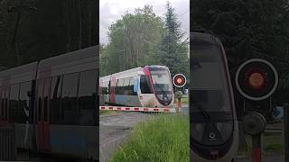 Citadis Dualis  tramtrain au PN 16 de la ligne dEsbly à CrécylaChapelle SNCF [upl. by Cirtemed513]