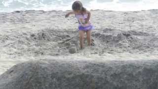 little girl destroying our sand castle [upl. by Cirdec]