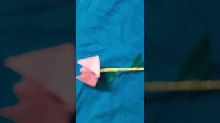 tulip flower making with paper  craft video paper origami flower tulip shorts art craft short [upl. by Otnicaj968]