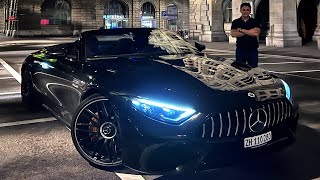 NEW 2022 Mercedes SL 63 AMG  Full NIGHT Drive Review Interior Exterior Sound [upl. by Nalyd]