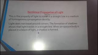 Rectilinear propagation of light part 1 [upl. by Vashtee379]