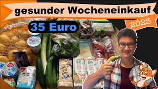 Gesunder Wocheneinkauf günstig für 35 € in 2023  mit Rezepten und Fooddiary [upl. by Nagiam]