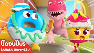 Lari Cepat Dino Besar Datang  Seri Petualangan Makanan  Animasi Anak  BabyBus Bahasa Indonesia [upl. by Amalberga]