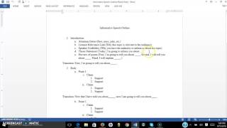 Informative Speech Outline Overview [upl. by Anitserp643]