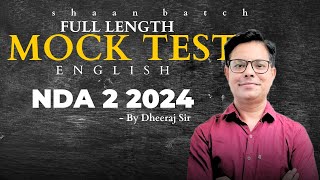 MORE HARD LEVEL Full Length Mock Test NDA CDS 2024 II  Shaan Batch  Dheeraj Sir [upl. by Ateuqirne516]