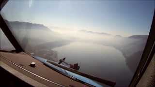 COCKPIT VIEW  B737 landing Chambery LFLBCMF RWY 18 [upl. by Nilya]