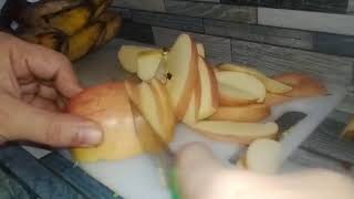 EAsy way of peeling and slicing 🍌🍌🍎 satisfying asmr [upl. by Aneleasor]