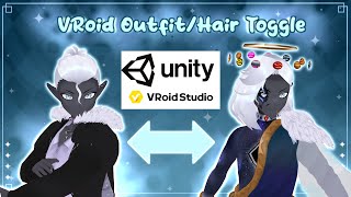 How To make OUTFIT  HAIRSTYLE toggles for VROID using UNITY [upl. by Augustina740]