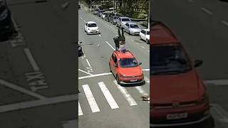 VW Polo accident  Careless bike rider viral shorts car [upl. by Edythe]