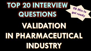 Validation in pharmaceutical industry I Interview Questions [upl. by Aliwt]