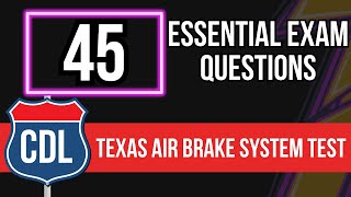 Texas CDL Air Brake System Test 2024 Written Practice Exam with Questions amp Answers [upl. by Nosyarg]