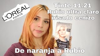 De naranja a RubioLoreal 1121 Rubio Ultra Claro Irisado CenizoSaru Makeup [upl. by Ralleigh]