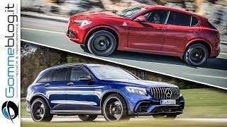 Alfa Romeo Stelvio Quadrifoglio VS Mercedes GLC 63 AMG  510 HP Suv BATTLE [upl. by Platon]