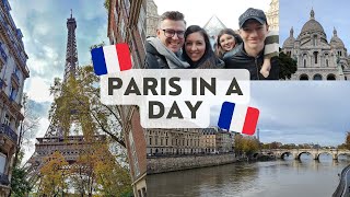 PARIS IN A DAY  DISNEYLAND TO THE EIFFEL TOWER  LOUVRE SACRE COURE AND THE JOHN WICK STEPS [upl. by Arracot245]